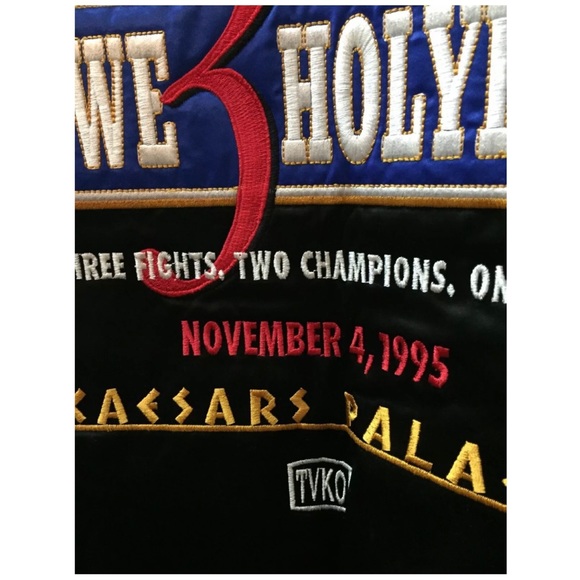 SOLD1995 HOLYFIELD/BOWE 3 Jacket Caesars Las Vegas - Picture 9 of 12